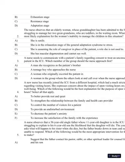 Test Bank For Critical Care Nursing: A Holistic Approach, 10th Edition - Page 15 preview image