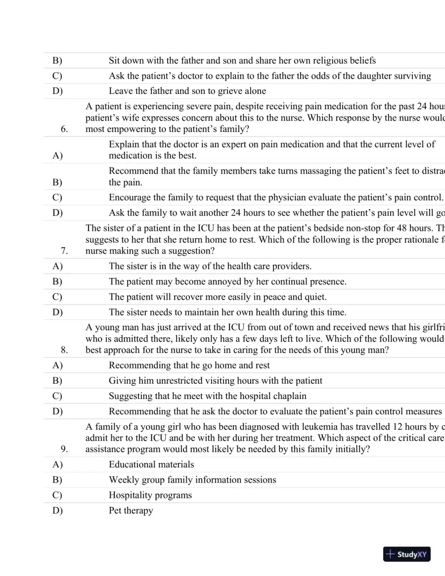 Test Bank For Critical Care Nursing: A Holistic Approach, 10th Edition, page 16
