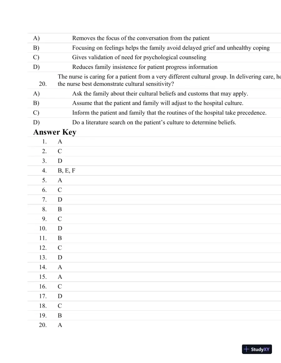 Test Bank For Critical Care Nursing: A Holistic Approach, 10th Edition, page 19
