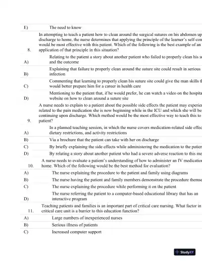 Test Bank For Critical Care Nursing: A Holistic Approach, 10th Edition - Page 22 preview image