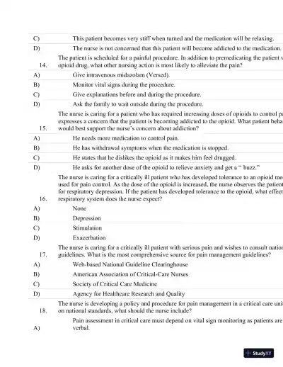 Test Bank For Critical Care Nursing: A Holistic Approach, 10th Edition - Page 29 preview image