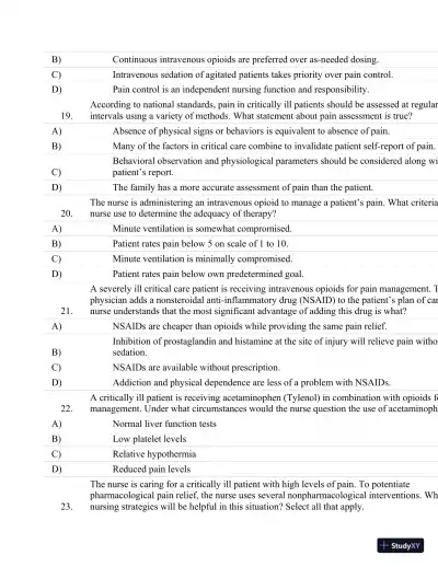 Test Bank For Critical Care Nursing: A Holistic Approach, 10th Edition - Page 30 preview image