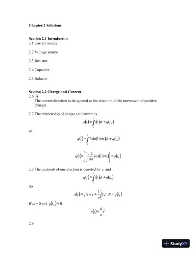 Solution Manual For Electrical Engineering: Concepts and Applications, 1st Edition - Page 1 preview image