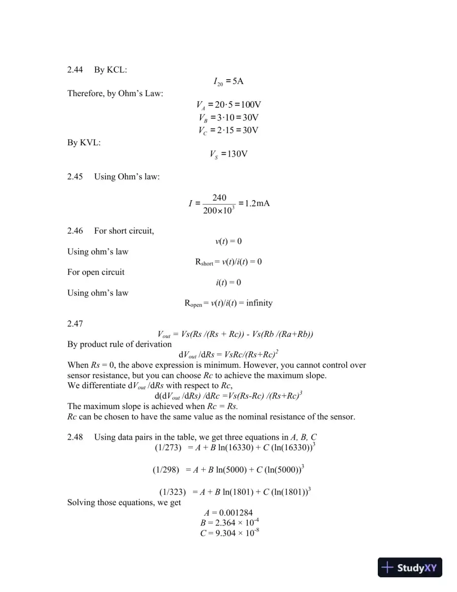 Solution Manual For Electrical Engineering: Concepts and Applications, 1st Edition, page 12