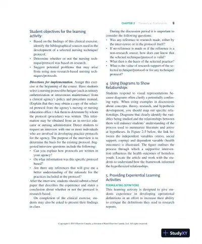 Nursing Research In Canada: Methods, Critical Appraisal, And Utilization, 3rd Canadian Edition Solution Manual - Page 10 preview image