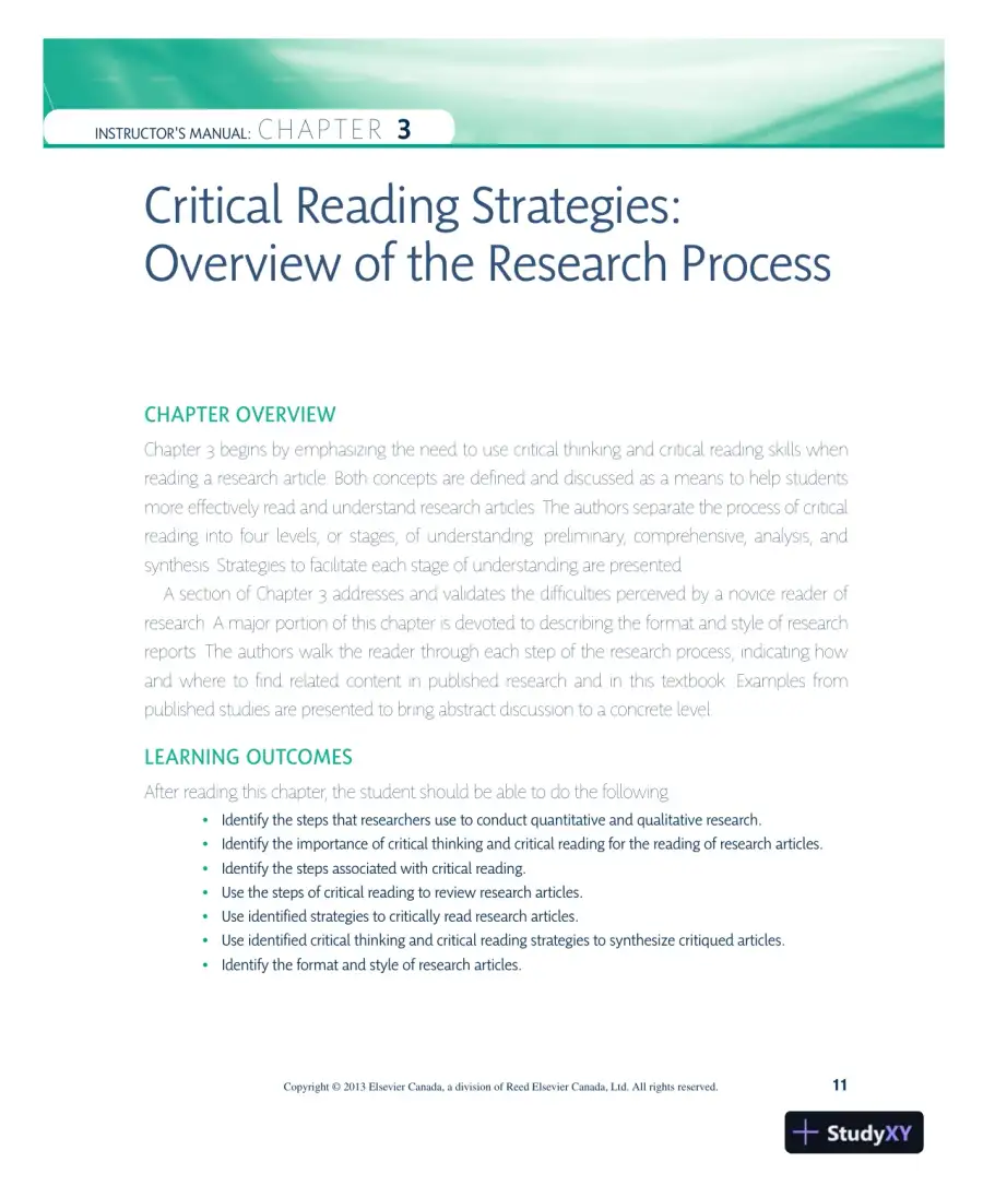 Nursing Research In Canada: Methods, Critical Appraisal, And Utilization, 3rd Canadian Edition Solution Manual, page 12