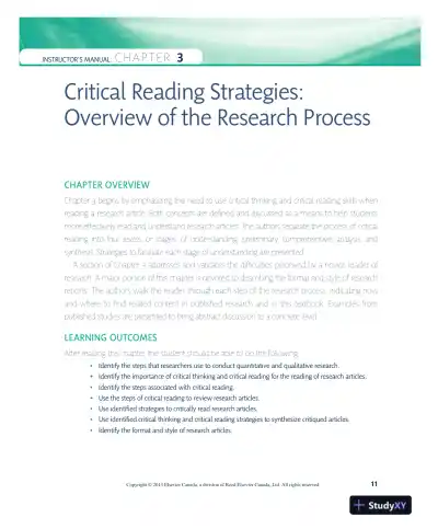 Nursing Research In Canada: Methods, Critical Appraisal, And Utilization, 3rd Canadian Edition Solution Manual - Page 12 preview image