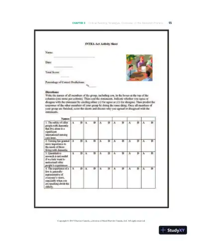 Nursing Research In Canada: Methods, Critical Appraisal, And Utilization, 3rd Canadian Edition Solution Manual - Page 16 preview image