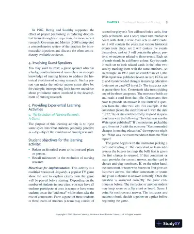 Nursing Research In Canada: Methods, Critical Appraisal, And Utilization, 3rd Canadian Edition Solution Manual - Page 4 preview image