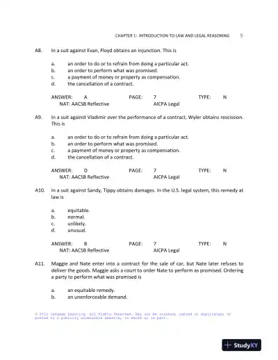 Test Bank For Business Law: Text And Cases: Legal, Ethical, Global, And Corporate Environment, 12th Edition - Page 10 preview image