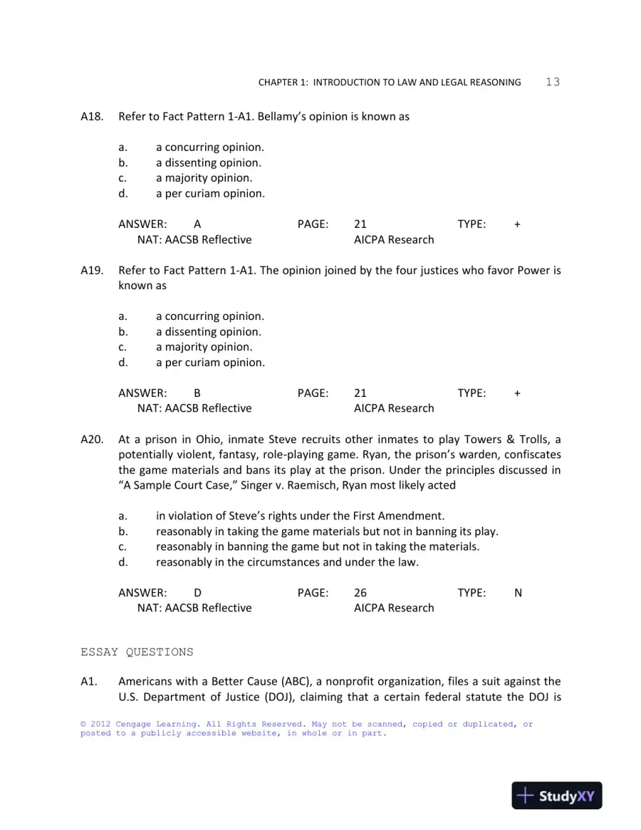 Test Bank For Business Law: Text And Cases: Legal, Ethical, Global, And Corporate Environment, 12th Edition, page 14