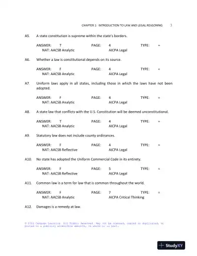 Test Bank For Business Law: Text And Cases: Legal, Ethical, Global, And Corporate Environment, 12th Edition - Page 4 preview image