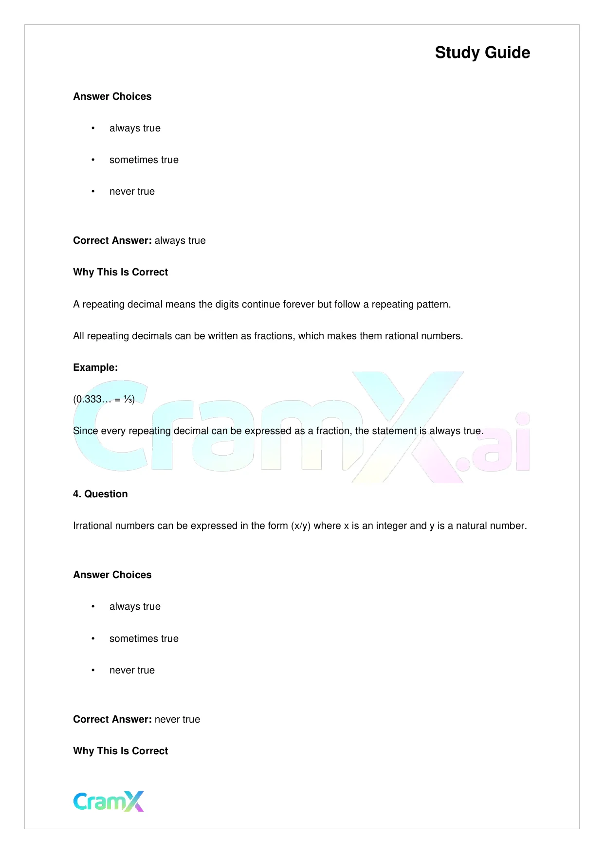 Algebra I – Preliminaries and Basic Operations - Page 10 preview image