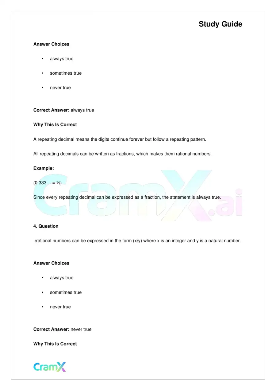 Algebra I – Preliminaries and Basic Operations, page 10