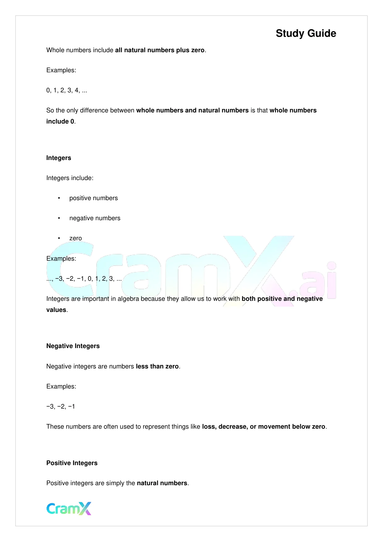 Algebra I – Preliminaries and Basic Operations - Page 2 preview image