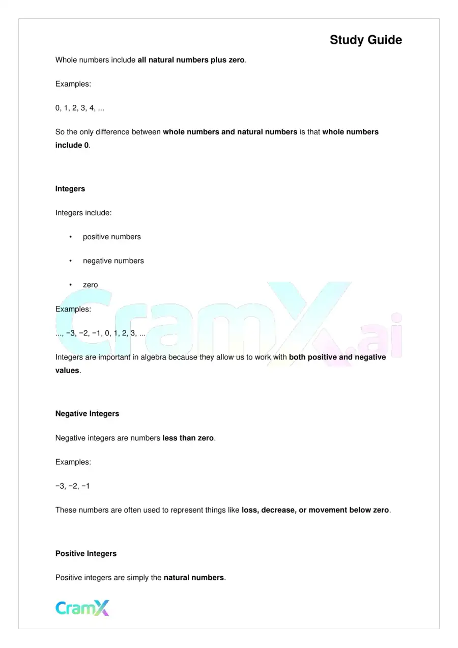 Algebra I – Preliminaries and Basic Operations, page 2