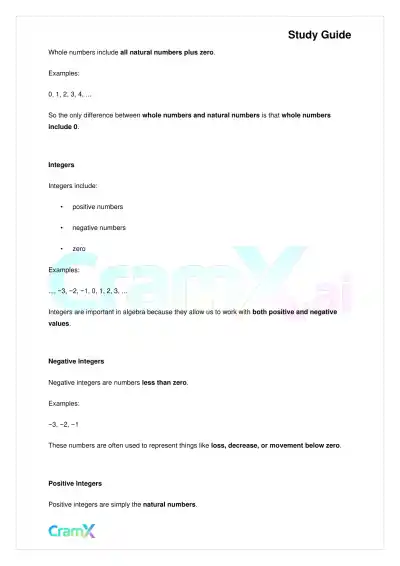 Algebra I – Preliminaries and Basic Operations - Page 2 preview image
