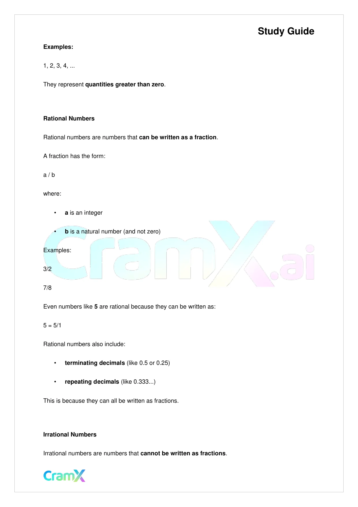 Algebra I – Preliminaries and Basic Operations - Page 3 preview image