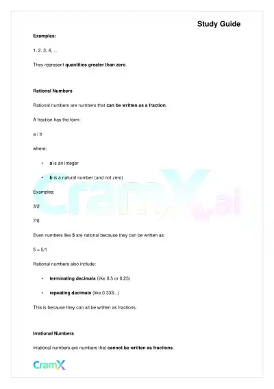 Algebra I – Preliminaries and Basic Operations - Page 3 preview image