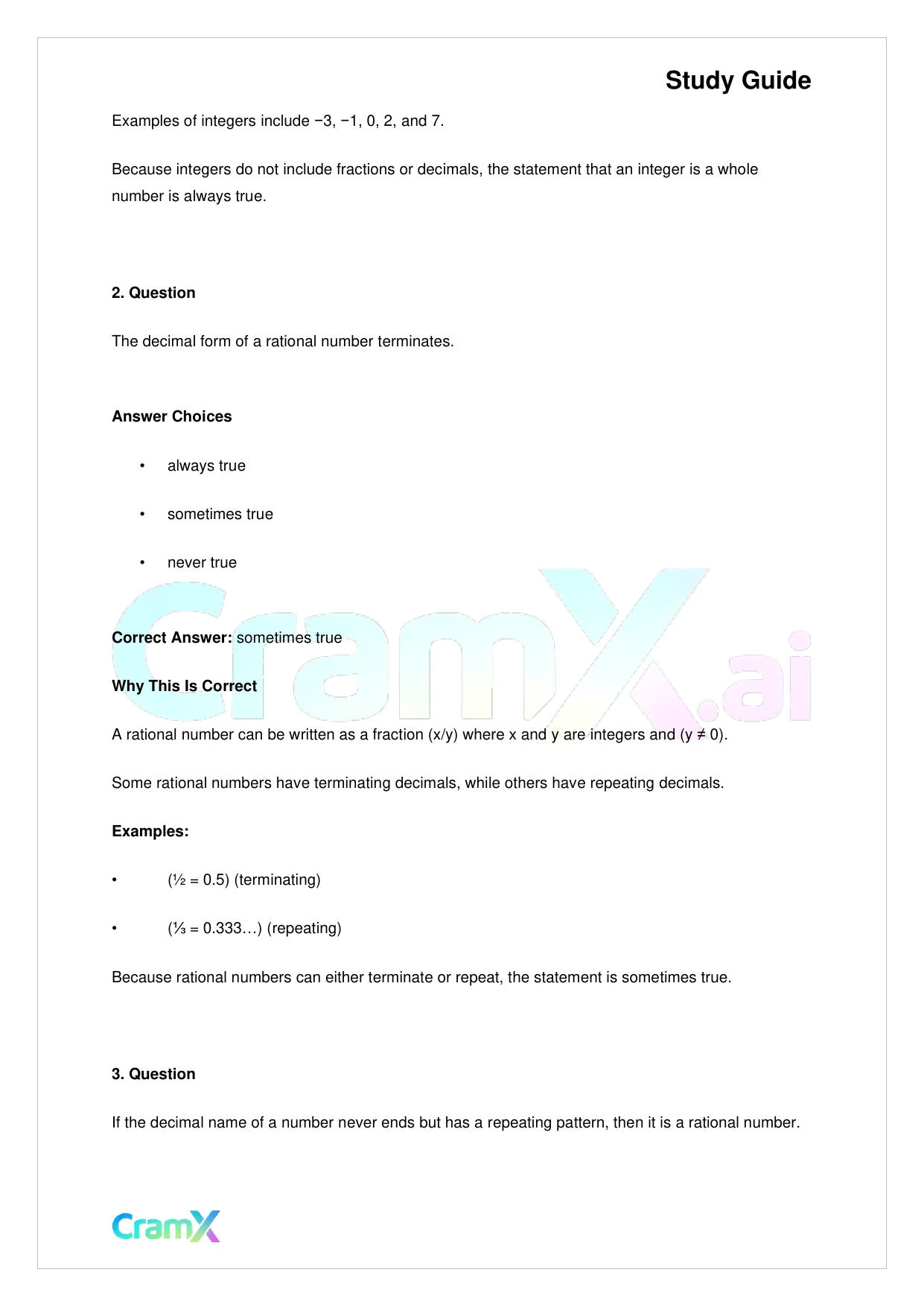 Algebra I – Preliminaries and Basic Operations - Page 9 preview image