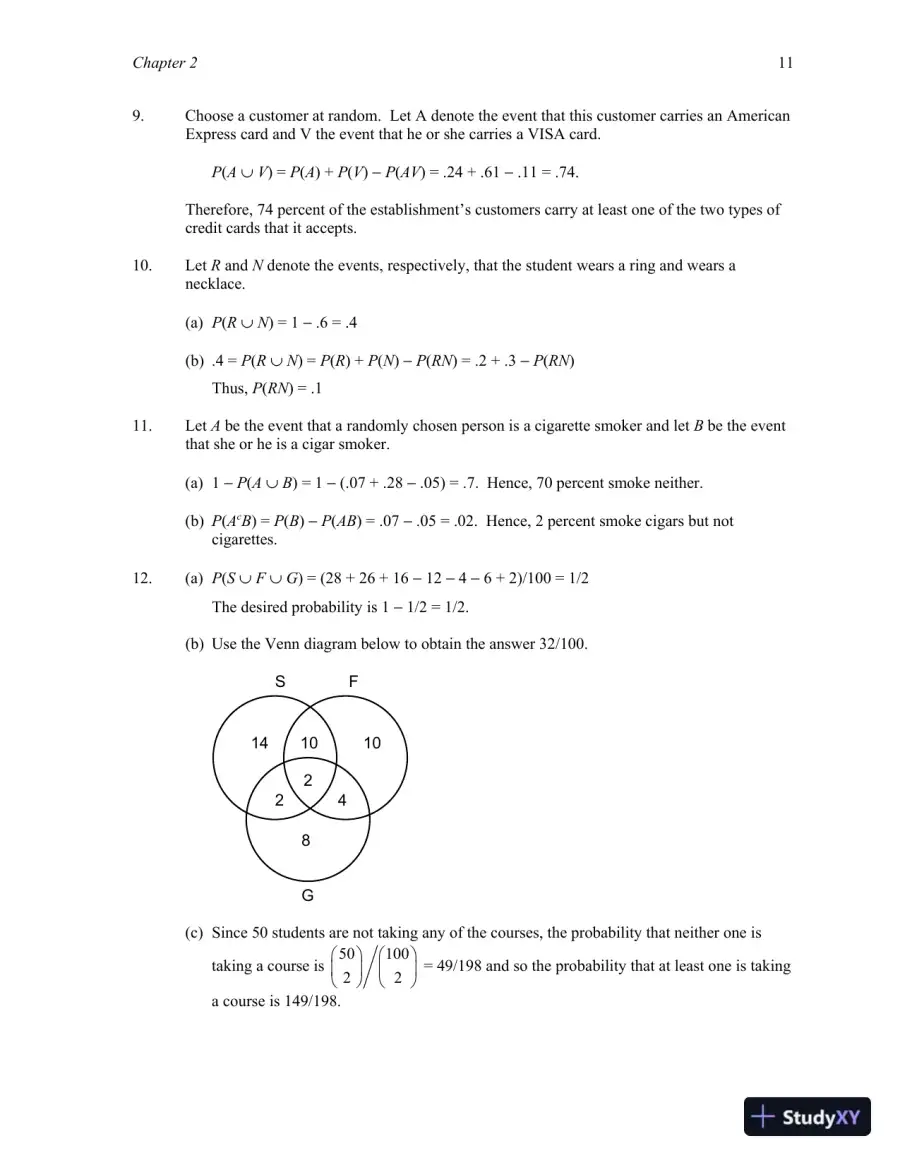 A First Course in Probability, 10th Edition Solution Manual, page 13
