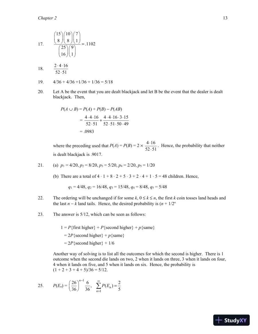 A First Course in Probability, 10th Edition Solution Manual, page 15