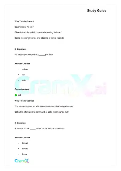 Spanish I - Commands - Page 2 preview image