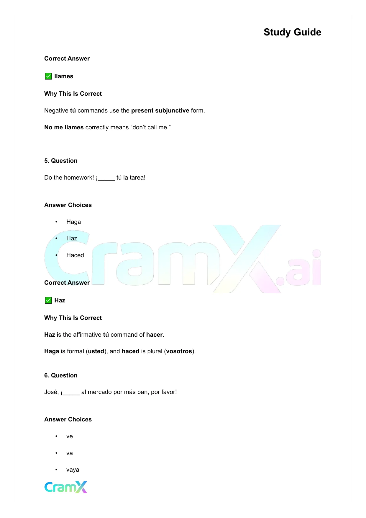 Spanish I - Commands - Page 3 preview image