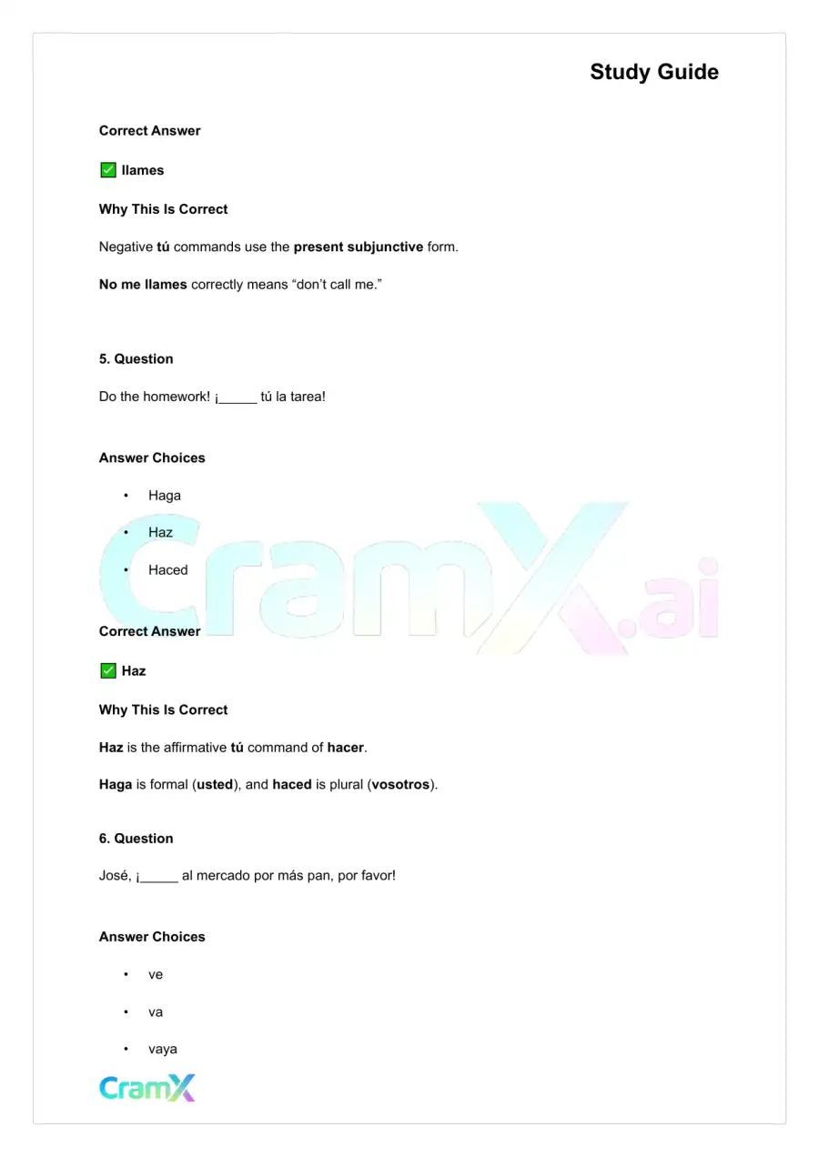 Spanish I - Commands, page 3