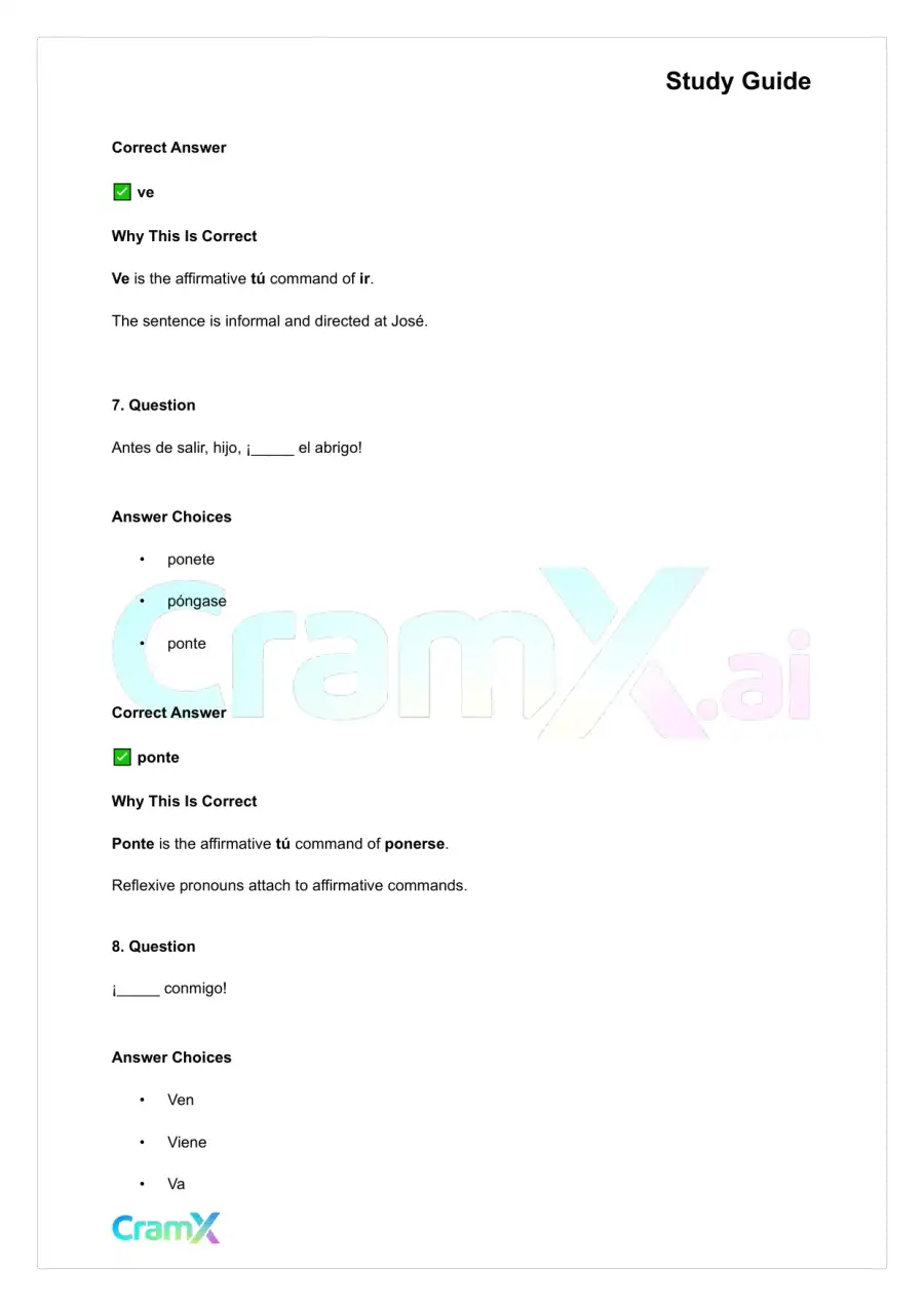 Spanish I - Commands, page 4