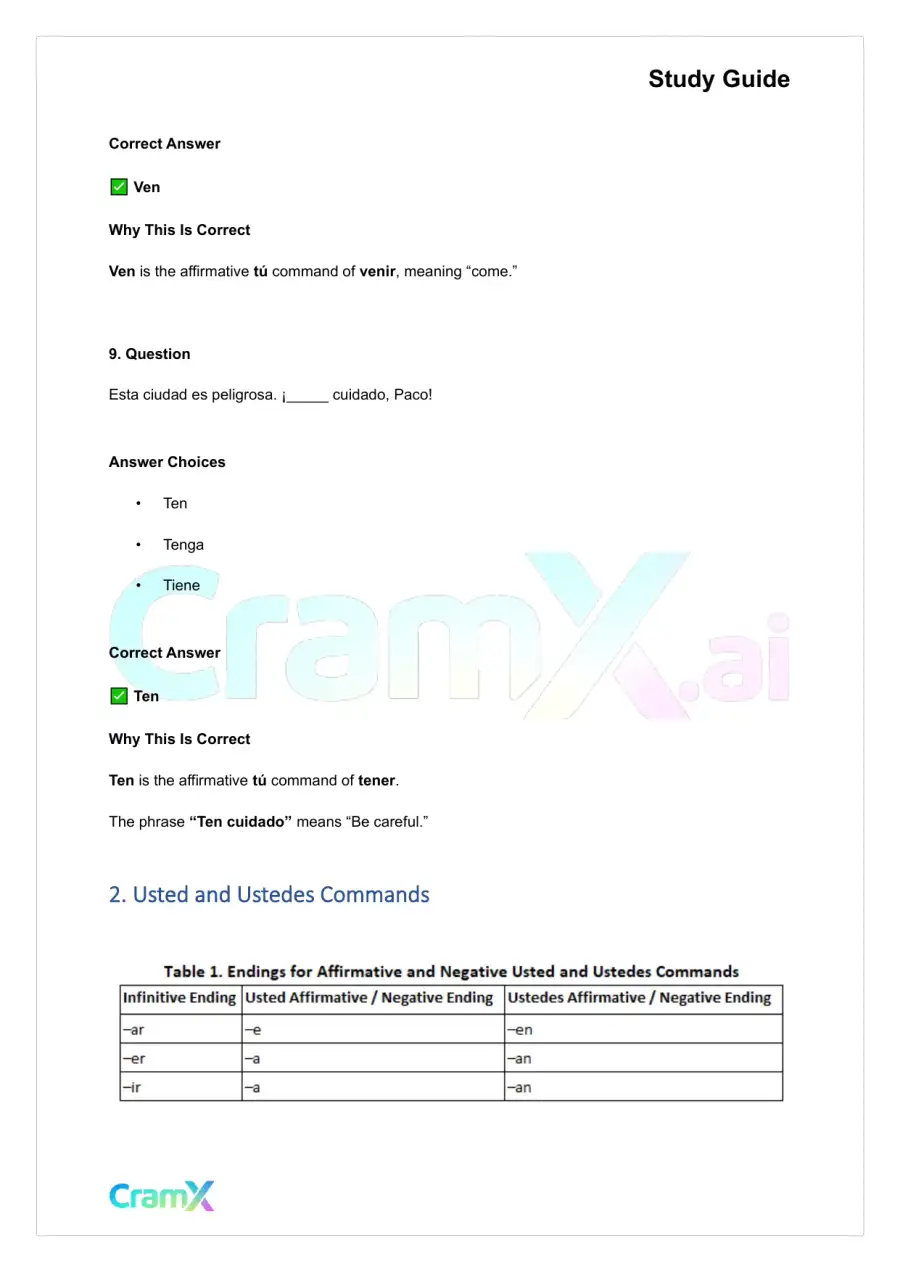 Spanish I - Commands, page 5