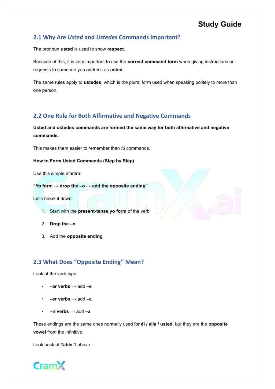 Spanish I - Commands, page 6