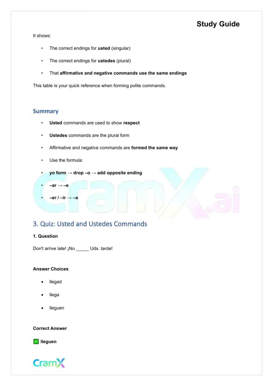 Spanish I - Commands, page 7