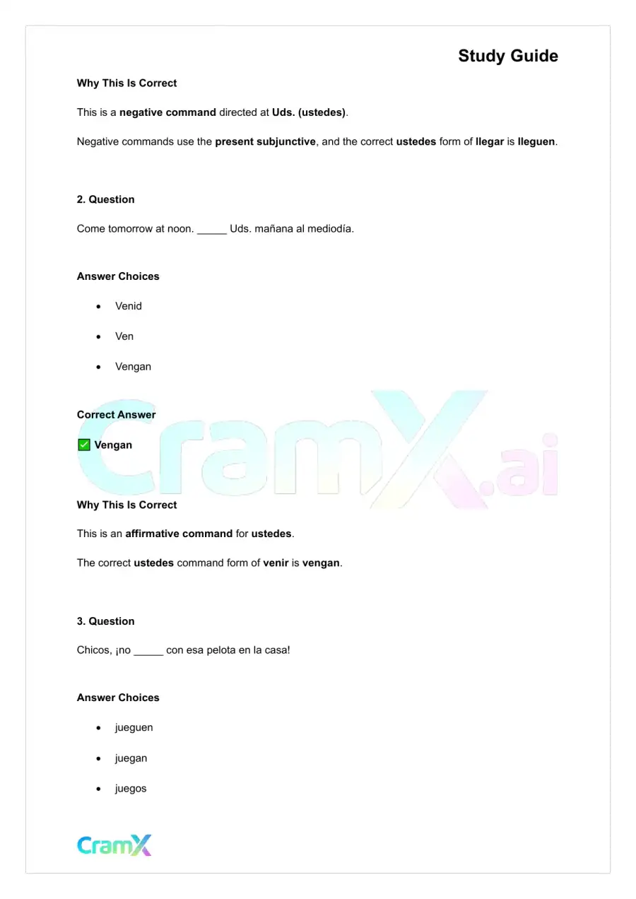 Spanish I - Commands, page 8