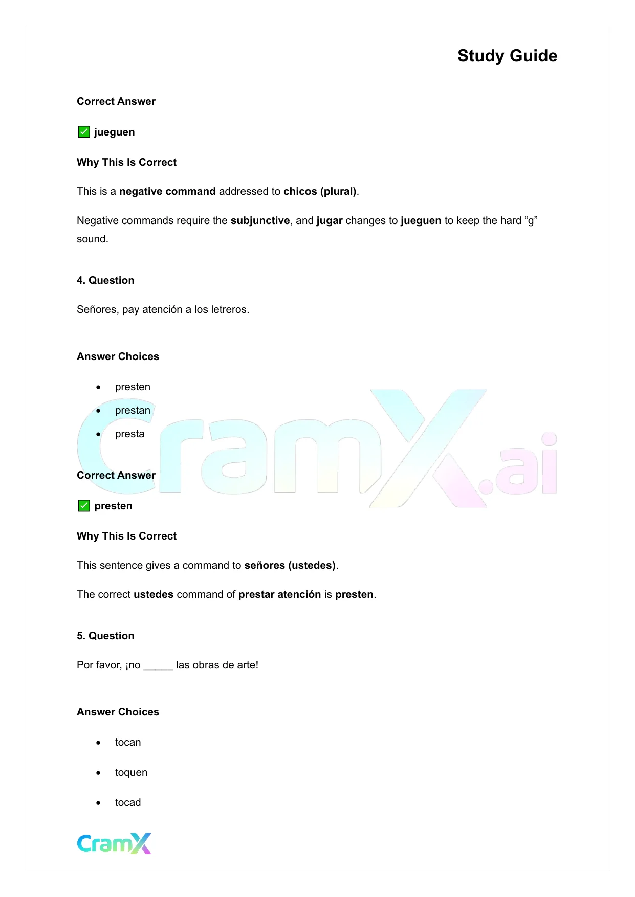Spanish I - Commands - Page 9 preview image
