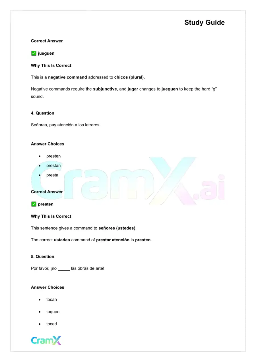 Spanish I - Commands, page 9