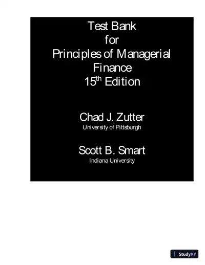 Test Bank for Principles of Managerial Finance, 15th Edition - Page 1 preview image