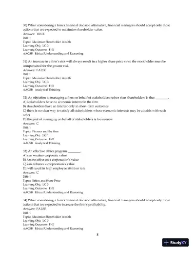 Test Bank for Principles of Managerial Finance, 15th Edition - Page 10 preview image