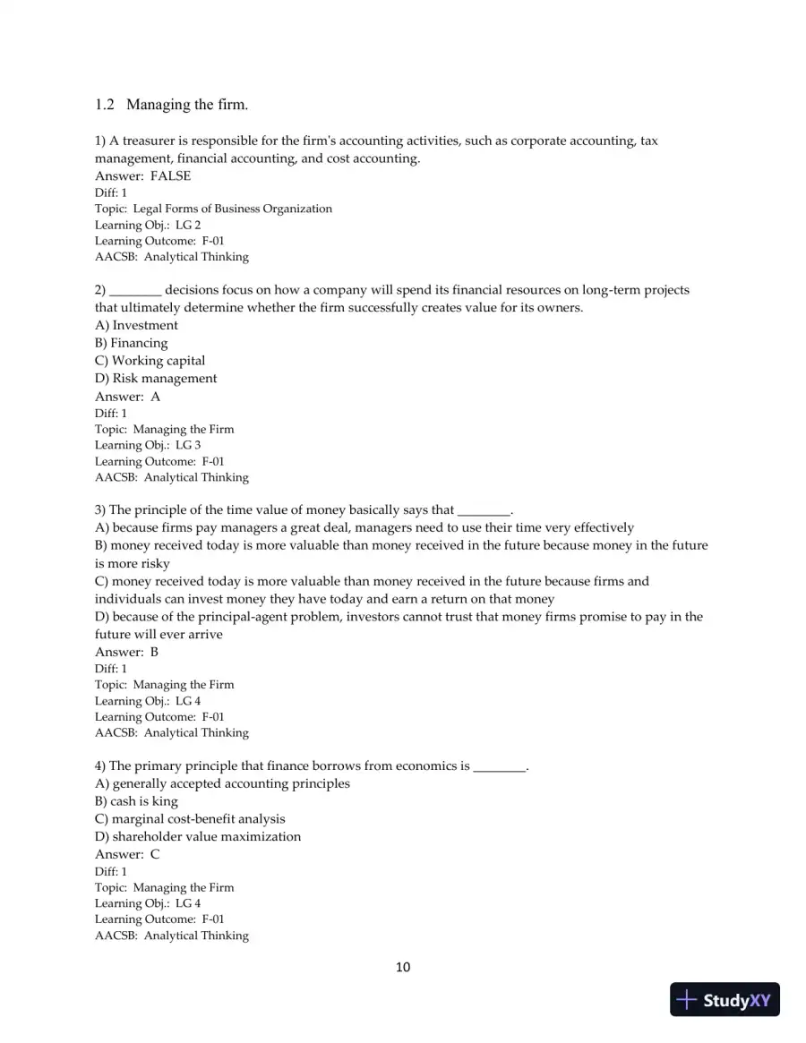 Test Bank for Principles of Managerial Finance, 15th Edition, page 12