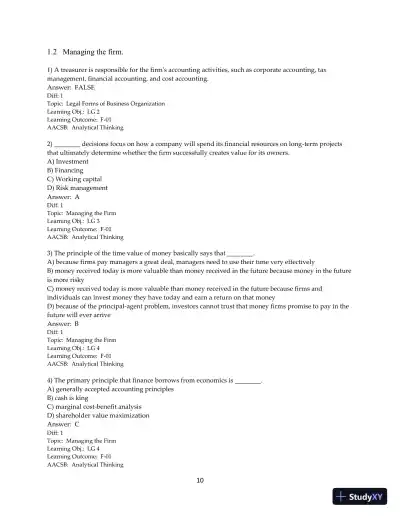 Test Bank for Principles of Managerial Finance, 15th Edition - Page 12 preview image