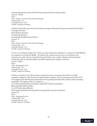 Test Bank for Principles of Managerial Finance, 15th Edition - Page 13 preview image