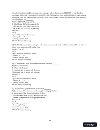 Test Bank for Principles of Managerial Finance, 15th Edition - Page 16 preview image