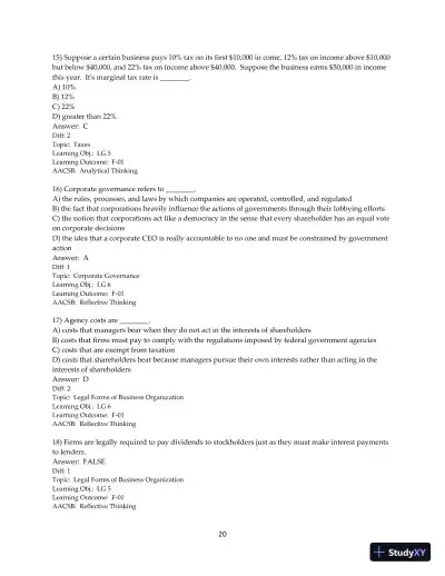 Test Bank for Principles of Managerial Finance, 15th Edition - Page 22 preview image