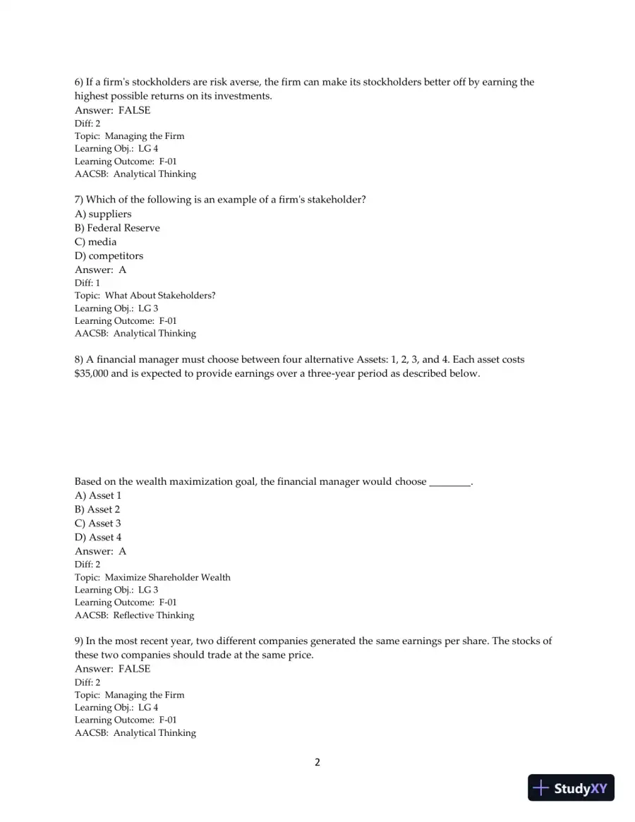 Test Bank for Principles of Managerial Finance, 15th Edition, page 4