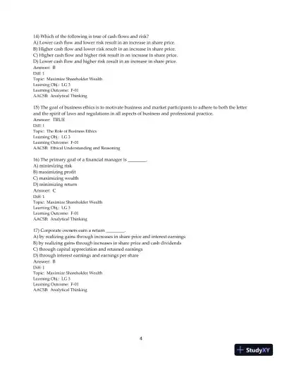 Test Bank for Principles of Managerial Finance, 15th Edition - Page 6 preview image