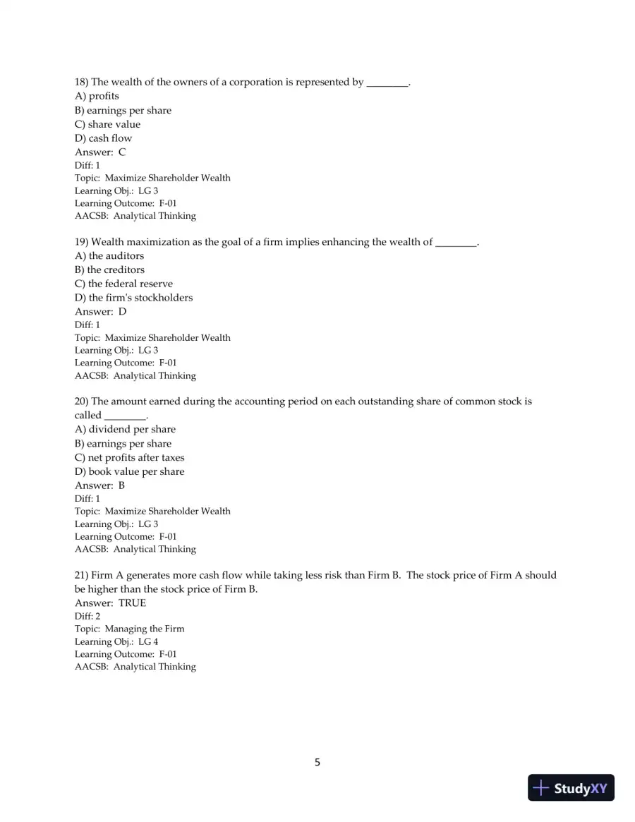 Test Bank for Principles of Managerial Finance, 15th Edition, page 7