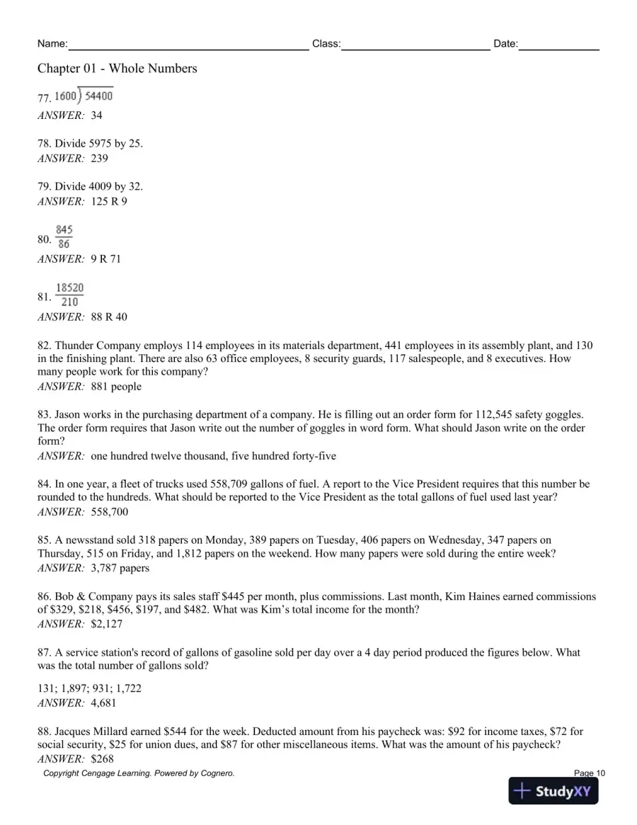Contemporary Mathematics for Business and Consumers, Brief 8th Edition Test Bank, page 11