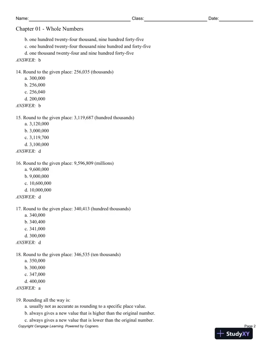 Contemporary Mathematics for Business and Consumers, Brief 8th Edition Test Bank, page 3