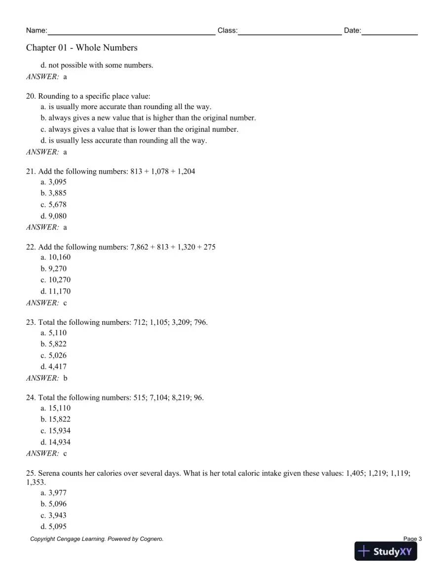 Contemporary Mathematics for Business and Consumers, Brief 8th Edition Test Bank, page 4