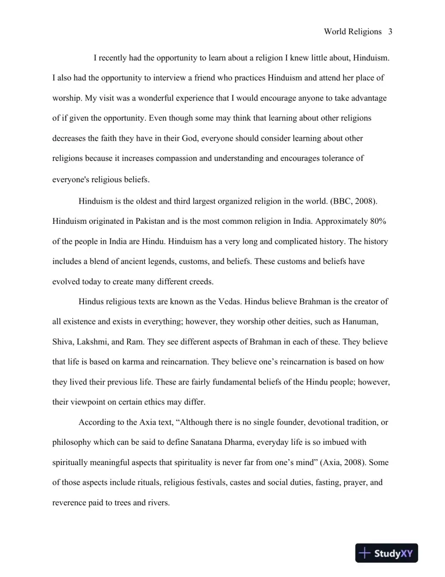 World Religion Report - Axia College of University of Phoenix, page 4